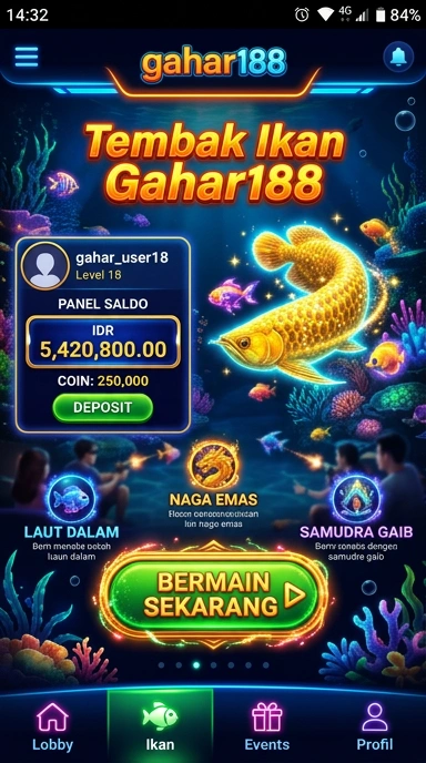 gahar188 — layar beranda